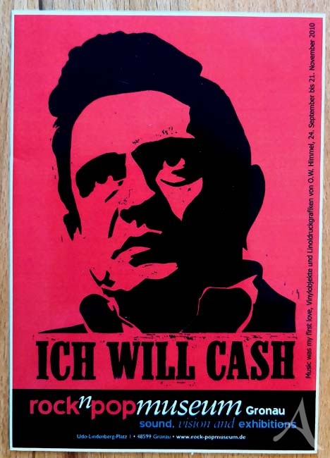 JOHNNY CASH - seltener Promoaufkleber für eine Ausstellung - 2010 JOHNNY CASH - seltener Promoaufkleber für eine Ausstellung - 2010