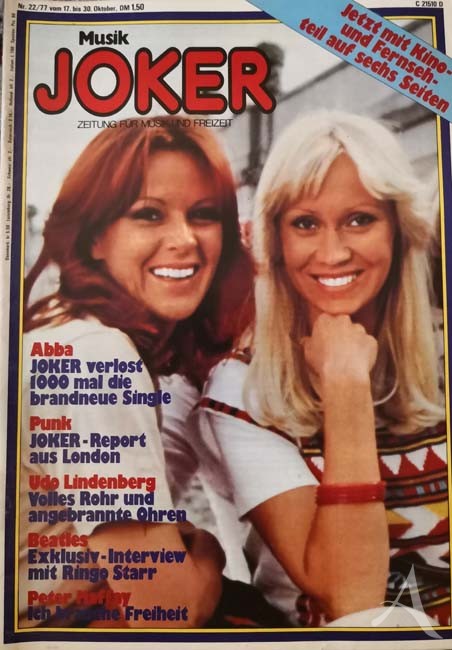 ABBA - Agnetha & Anni-Frid auf dem Cover der "Musik JOKER" von 1977 - Vintage! ABBA - Agnetha & Anni-Frid auf dem Cover der "Musik JOKER" von 1977 - Vintage!