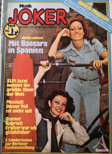 BACCARA - Titelstory des "Musik JOKER" von 1977 - Vintage! BACCARA - Titelstory des "Musik JOKER" von 1977 - Vintage!