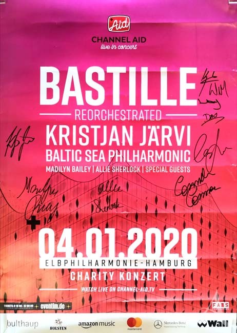 TOP-RARITÄT: Event- Poster BASTILLE - komplett HANDSIGNIERT!