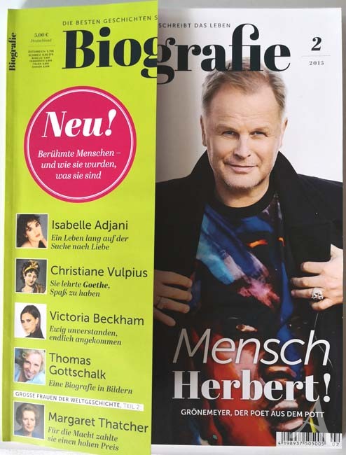 Magazin "Biografie" - Coverstory: HERBERT GRÖNEMEYER - 2015 Magazin "Biografie" - Coverstory: HERBERT GRÖNEMEYER - 2015