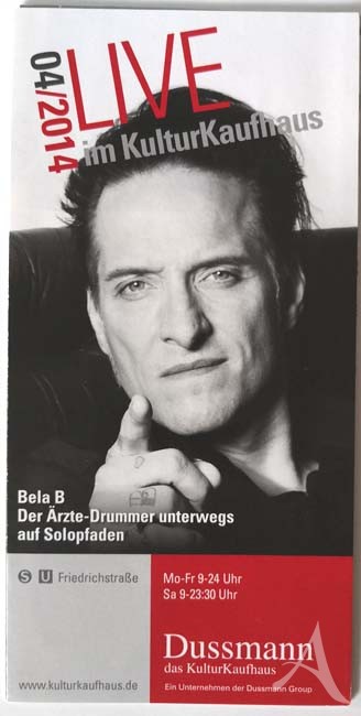 BELA B von DIE ÄRZTE - Promo-Flyer für einen Solo-Live-Auftritt - 2014 BELA B von DIE ÄRZTE - Promo-Flyer für einen Solo-Live-Auftritt - 2014