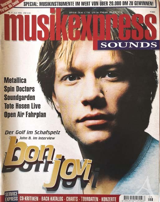 JON BON JOVI - Coverstory der "Musik Express" - Juni 1996 JON BON JOVI - Coverstory der "Musik Express" - Juni 1996