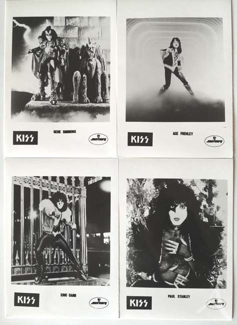 SET aus 4 Promo-Fotos - KISS - schwarz/weiß - Frühe 1980er