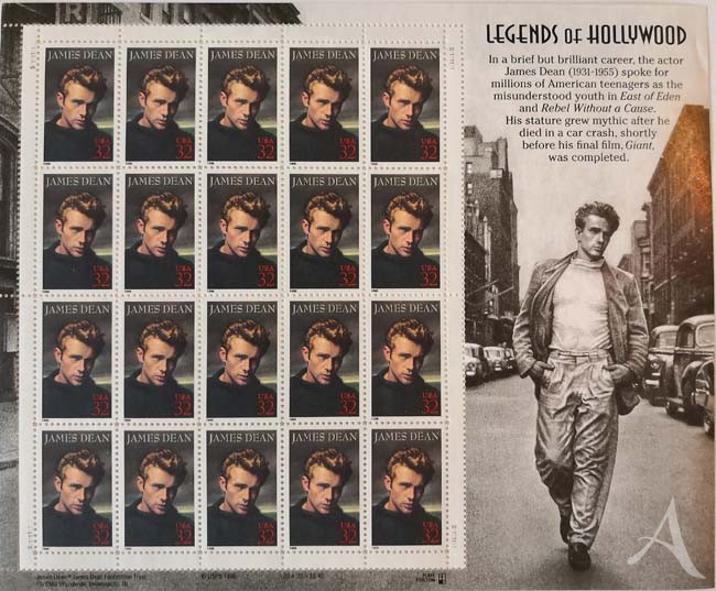 JAMES DEAN - Briefmarkenblock - KOMPLETT - USA 1996 JAMES DEAN - Briefmarkenblock - KOMPLETT - USA 1996