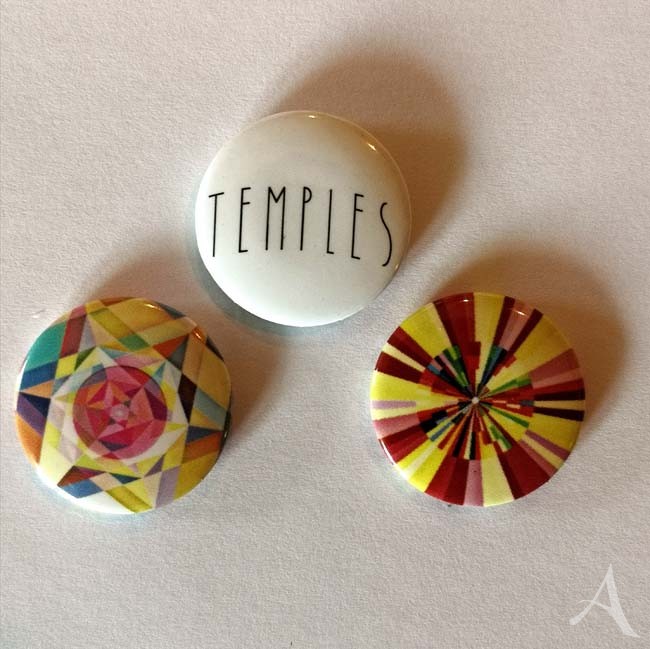 Rar - TEMPLES - 3 offizielle Promotion- Buttons - 2013 Rar - TEMPLES - 3 offizielle Promotion- Buttons - 2013