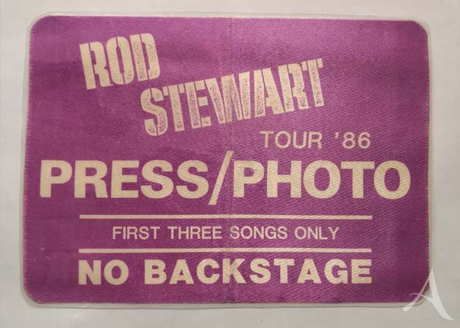 Presse-Pass - ROD STEWART - Tour 1986 - used Presse-Pass - ROD STEWART - Tour 1986 - used