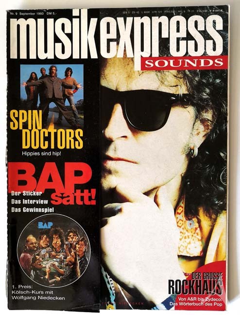 WOLFGANG NIEDECKEN / BAP auf dem Cover des "MUSIKEXPRESS" von 1993 WOLFGANG NIEDECKEN / BAP auf dem Cover des "MUSIKEXPRESS" von 1993