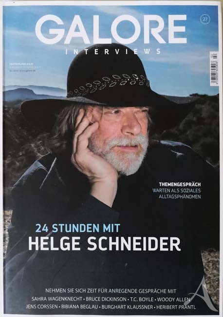 Magazin - HELGE SCHNEIDER auf dem Cover der GALORE von 2018 Magazin - HELGE SCHNEIDER auf dem Cover der GALORE von 2018