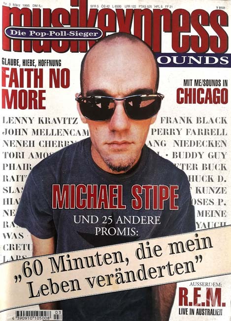 MICHAEL STIPE / R.E.M. auf dem Cover der "MusikExpress" von 1995