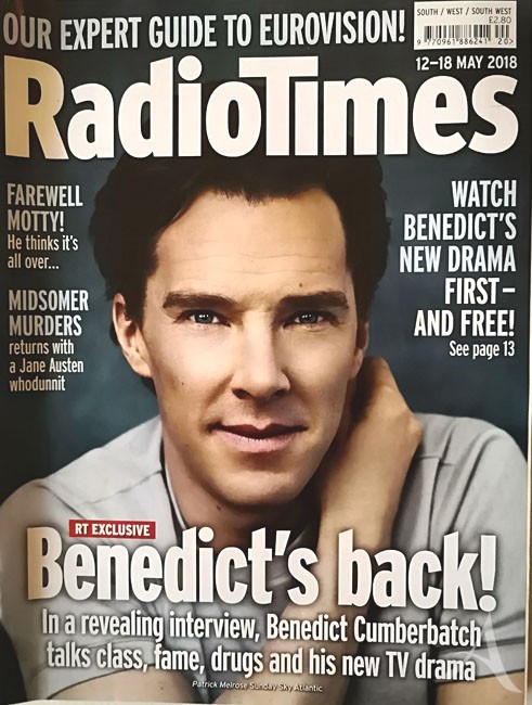 Magazin, "Radio Times" mit Coverstory BENEDICT CUMBERBATCH, England 2018 Magazin, "Radio Times" mit Coverstory BENEDICT CUMBERBATCH, England 2018