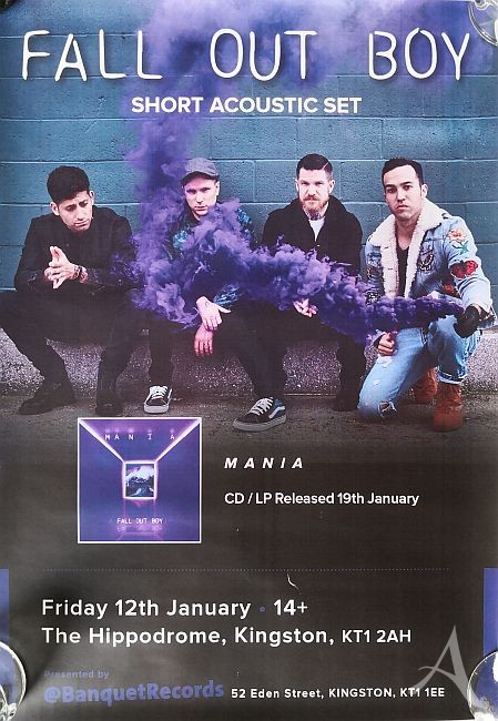 Gig- Poster - FALL OUT BOY zum Album Release - PLUS SET LIST! - England 2018!!