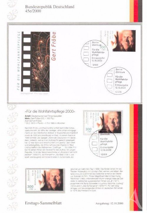 First Day Cover - GERD FRÖBE - Deutschland 2000