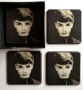 Untersetzer- Set - AUDREY HEPBURN - Coaster - Spanien