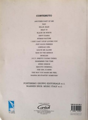 Notenbuch - MICHAEL JACKSON - "the best of" - Italien 1998