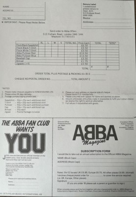 ABBA - Original Tour-Programm zur Europatourne 1979 + Beilagen